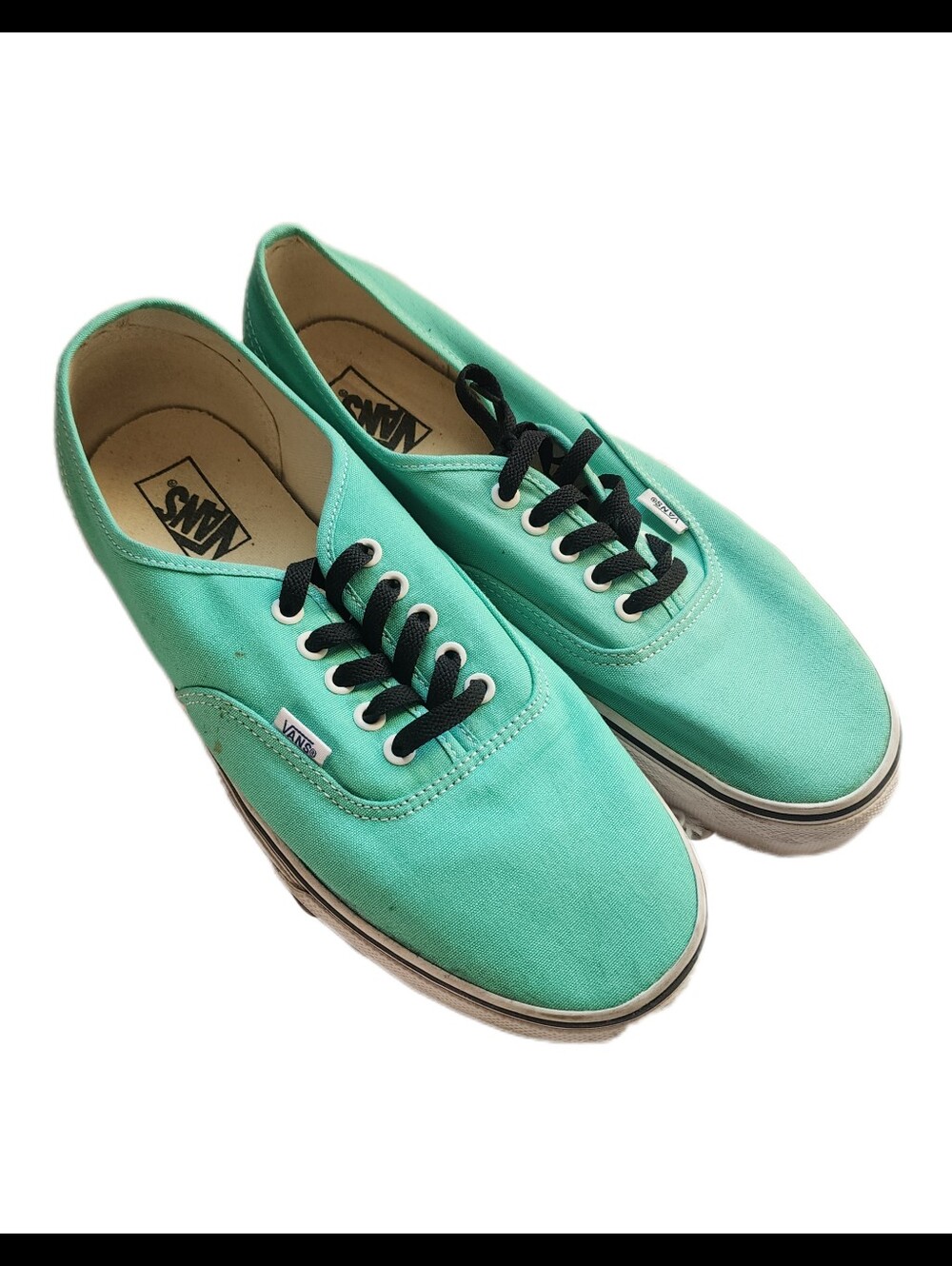 Vans Teal Canvas Low-Top Sneakers with Black Laces - Men's